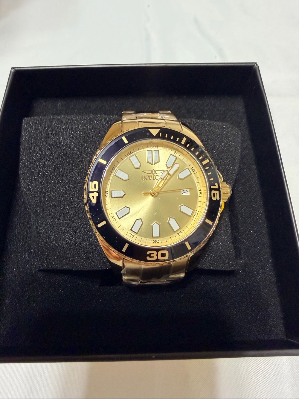 Invicta Gold and Black Men's Dive Watch with Date